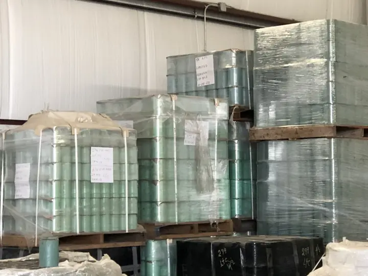 Palletized stock inside the Reddy Pipe warehouse