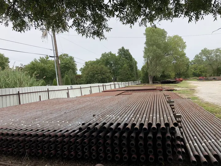 Steel pipe racked in the Reddy Pipe yard